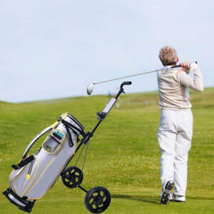 Compact Foldable 3-Wheel Golf Push Cart Lightweight & Stable